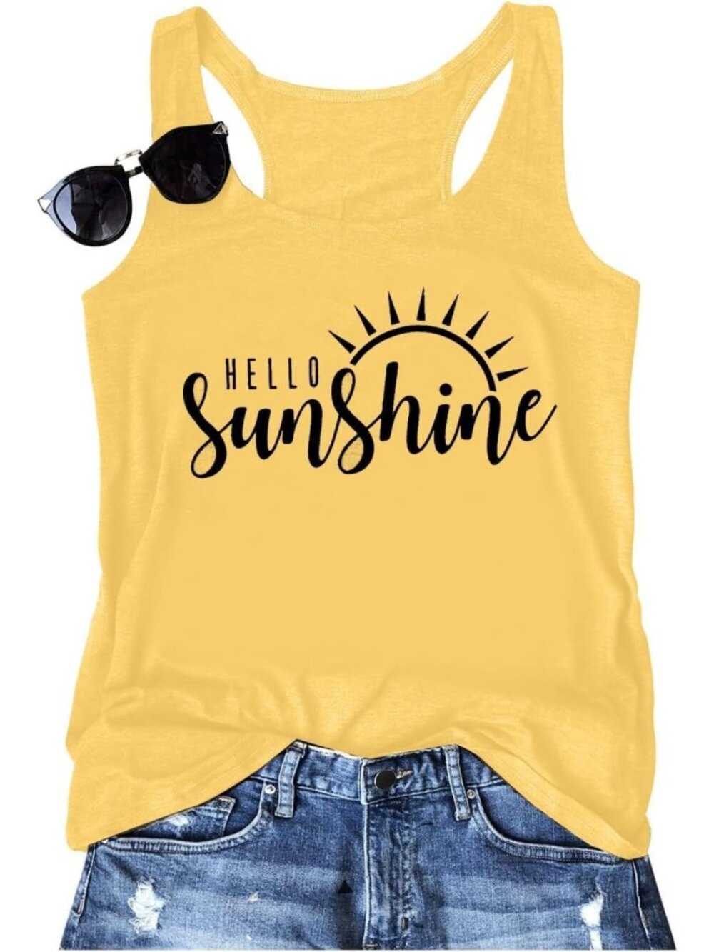 Summer Racerback Graphic Tank Tops for Beach, Vacation, Running & Athletic Wear